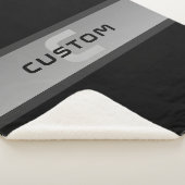 カスタマイズモダン可能な階層型文字 | 黒とグレー シェルパブランケット (3/4)