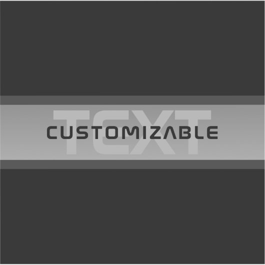 カスタマイズモダン可能な階層型文字 | 黒とグレー シール (正面)