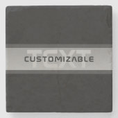 カスタマイズモダン可能な階層型文字 | 黒とグレー ストーンコースター (正面)