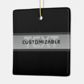 カスタマイズモダン可能な階層型文字 | 黒とグレー セラミックオーナメント (左)