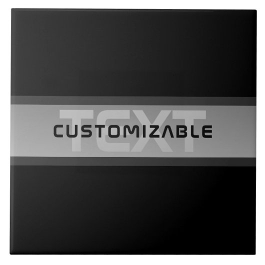 カスタマイズモダン可能な階層型文字 | 黒とグレー タイル (正面)