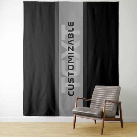 カスタマイズモダン可能な階層型文字 | 黒とグレー タペストリー (インサイチュ)