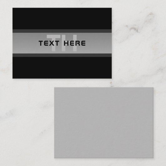 カスタマイズモダン可能な階層型文字 | 黒とグレー ノートカード (正面/裏面)