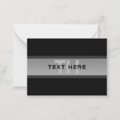 カスタマイズモダン可能な階層型文字 | 黒とグレー ノートカード (正面)
