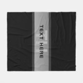 カスタマイズモダン可能な階層型文字 | 黒とグレー フリースブランケット (正面(横))