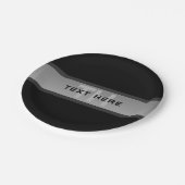 カスタマイズモダン可能な階層型文字 | 黒とグレー ペーパープレート (アングル)