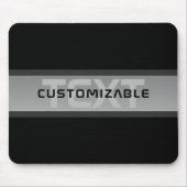 カスタマイズモダン可能な階層型文字 | 黒とグレー マウスパッド (正面)