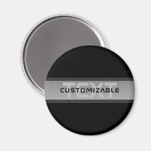 カスタマイズモダン可能な階層型文字 | 黒とグレー マグネット (正面/裏面)