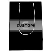 カスタマイズモダン可能な階層型文字 | 黒とグレー ミディアムペーパーバッグ (裏面)