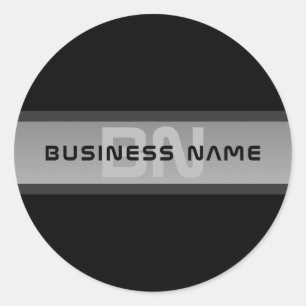 カスタマイズモダン可能な階層型文字 黒とグレー ラウンドシール