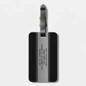 カスタマイズモダン可能な階層型文字 | 黒とグレー ラゲッジタグ (裏面縦)