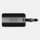 カスタマイズモダン可能な階層型文字 | 黒とグレー ラゲッジタグ (裏面横)