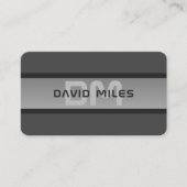 カスタマイズモダン可能な階層型文字 | 黒とグレー 名刺 (正面)