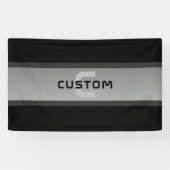 カスタマイズモダン可能な階層型文字 | 黒とグレー 横断幕 (横)