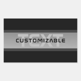 カスタマイズモダン可能な階層型文字 | 黒とグレー 長方形シール