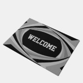 カスタマイズモダン可能な黒スタイリッシュ銀のパターン ドアマット (アングル)