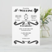 カスタマイズモダン映画バフ結婚式招待状 招待状 (スタンド正面)