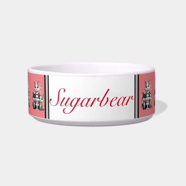 カスタマイズモダン猫 ボウル (正面)