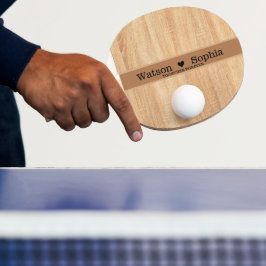 カスタマイズモダン結婚のカップル名Wooden Shade 卓球ラケット