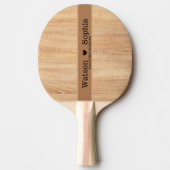 カスタマイズモダン結婚のカップル名Wooden Shade 卓球ラケット (正面)