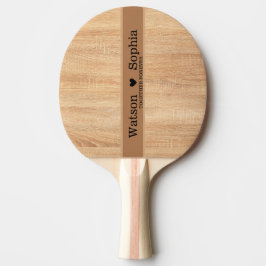 カスタマイズモダン結婚のカップル名Wooden Shade 卓球ラケット