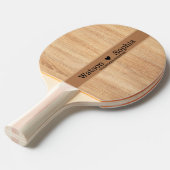 カスタマイズモダン結婚のカップル名Wooden Shade 卓球ラケット (正面アングル)