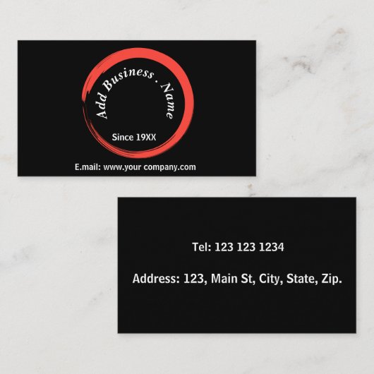 カスタマイズモダン黒プロフェッショナル 名刺 (正面/裏面)