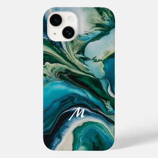 カスタマイズモノグラムの可能な大理石樹脂デザイン Case-Mate iPhoneケース (裏面)