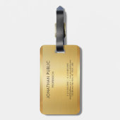 カスタマイズモノグラムの金ゴールドモダン見エレガントて ラゲッジタグ (裏面縦)