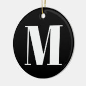 カスタマイズモノグラムイニシャル白黒 セラミックオーナメント (左)