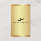 カスタマイズモノグラムエレガントフェイク金ゴールド 名刺 (正面)