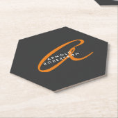 カスタマイズモノグラムプレーングレートレンディー名イニシャル ペーパーコースター (アングル)