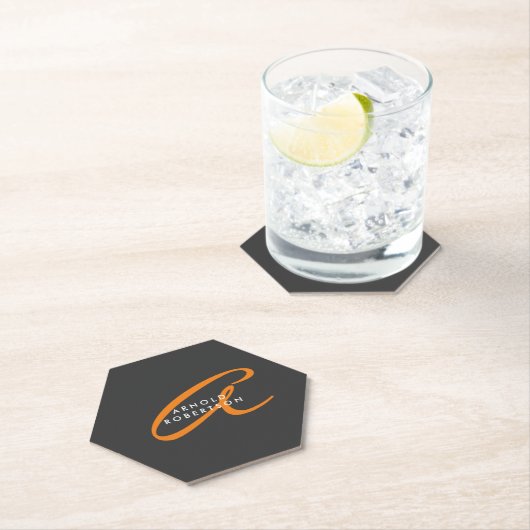 カスタマイズモノグラムプレーングレートレンディー名イニシャル ペーパーコースター (インサイチュ)