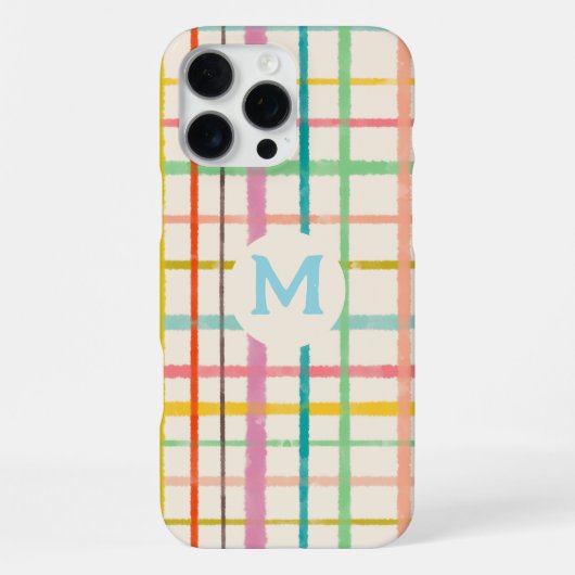 カスタマイズモノグラム水彩格子 iPhoneケース (裏面)