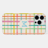 カスタマイズモノグラム水彩格子 iPhoneケース (裏面横)