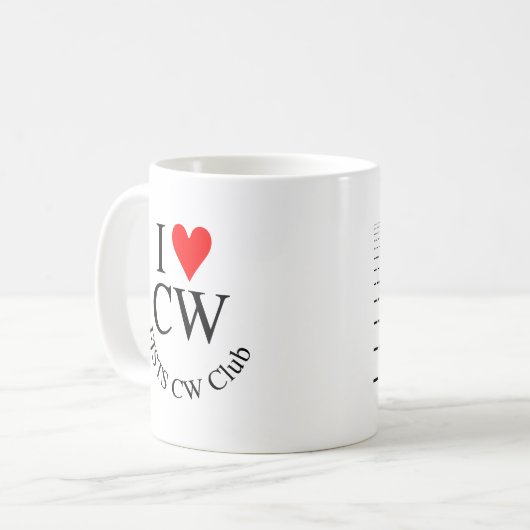 カスタマイズモールス符号のコールサインのマグ- コーヒーマグカップ (正面左)