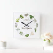 カスタマイズユアハーブガーデンクロック スクエア壁時計 (ホーム)