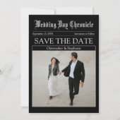 カスタマイズユニーク可能なミニマルQRコード新聞 セーブザデート (正面)