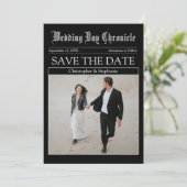 カスタマイズユニーク可能なミニマルQRコード新聞 セーブザデート (スタンド正面)