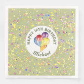 カスタマイズライムクリーム誕生日水彩風船 (正面)