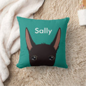 カスタマイズラフコートブラックポデコ顔 クッション (ブランケット)