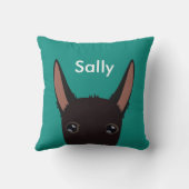 カスタマイズラフコートブラックポデコ顔 クッション (裏面)