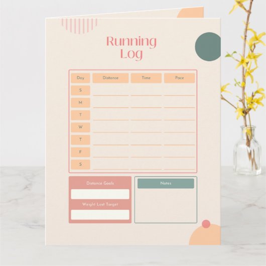 カスタマイズランニング可能なトラッカー+進行状況 カード (黄色い花)
