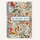 カスタマイズレシピブック – ウィリアムモリスデザイン ノートブック (正面)