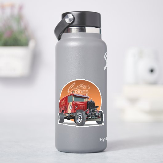 カスタマイズレトロなレースカー概念 シール (HydroFlask)