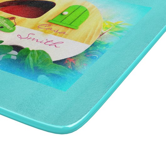 カスタマイズレトロのヴィンテージのキャンピングカーの青 カッティングボード (角)