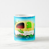 カスタマイズレトロのヴィンテージのキャンピングカー コーヒーマグカップ (中央)