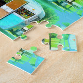 カスタマイズレトロのヴィンテージのキャンピングカー ジグソーパズル (側面)