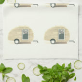 カスタマイズレトロのヴィンテージの涙のキャンピングカー キッチンタオル (折り畳み)