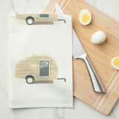 カスタマイズレトロのヴィンテージの涙のキャンピングカー キッチンタオル (四つ折り)